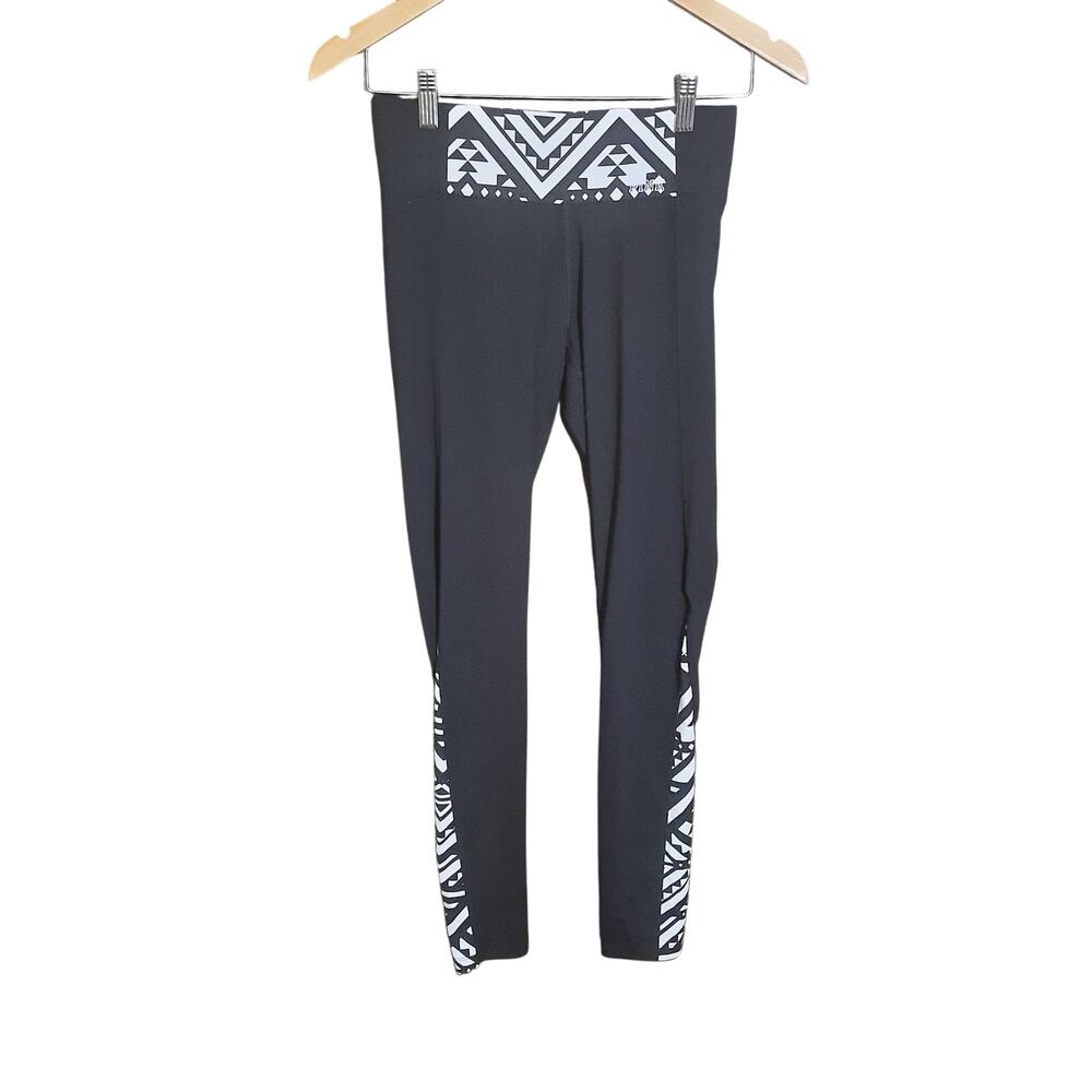 Pink Yoga By Victoria's Secret Black Athletic Leggings Fold Over Waist Size XS
